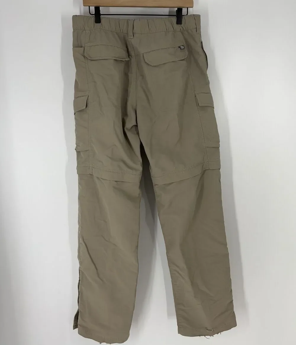 The North Face Pants Medium Mens Khaki Convertible Zip Off Cargo Nylon Outdoor